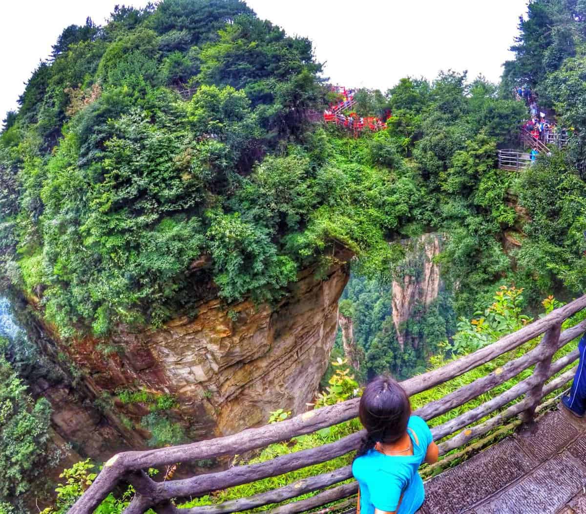 view of Greatest Natural Bridge at Zhangjiajie National Forest, Hunan, China
