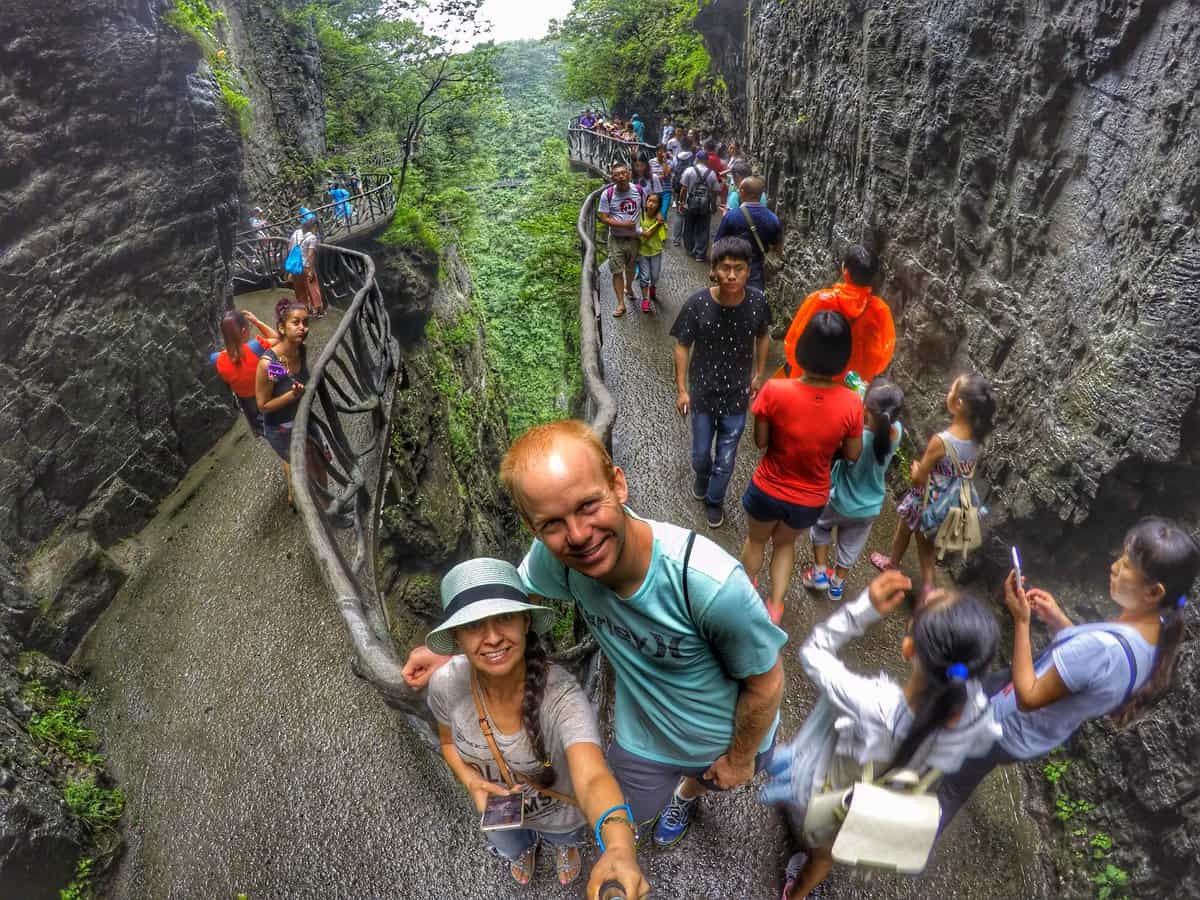 cliff-hanging pathways at Tianmen Mountain, Zhangjiajie, China