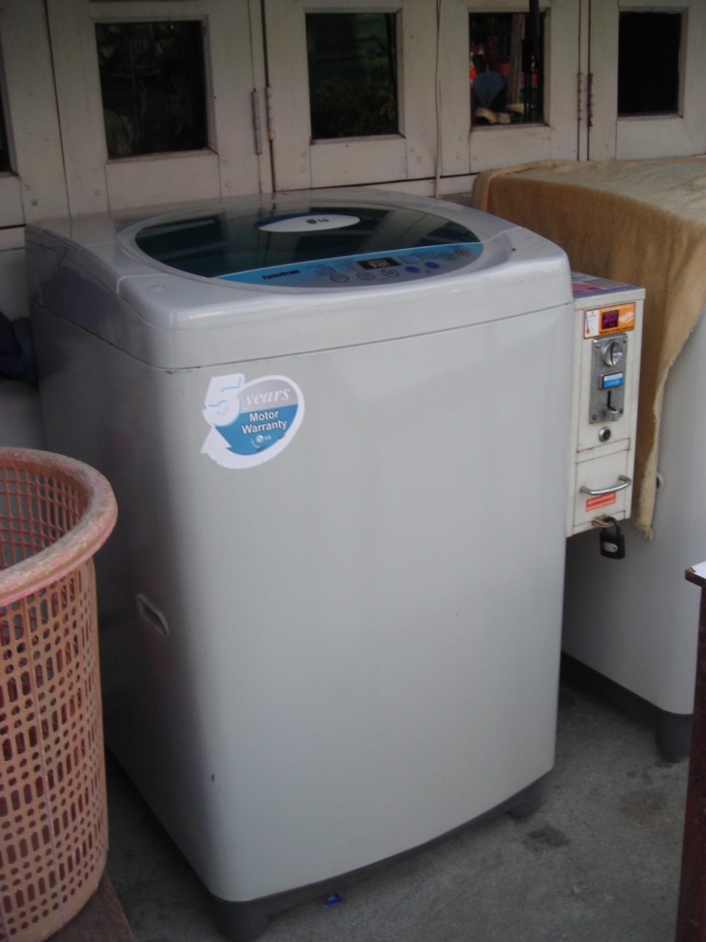 Coin-operated washing machine in Thailand