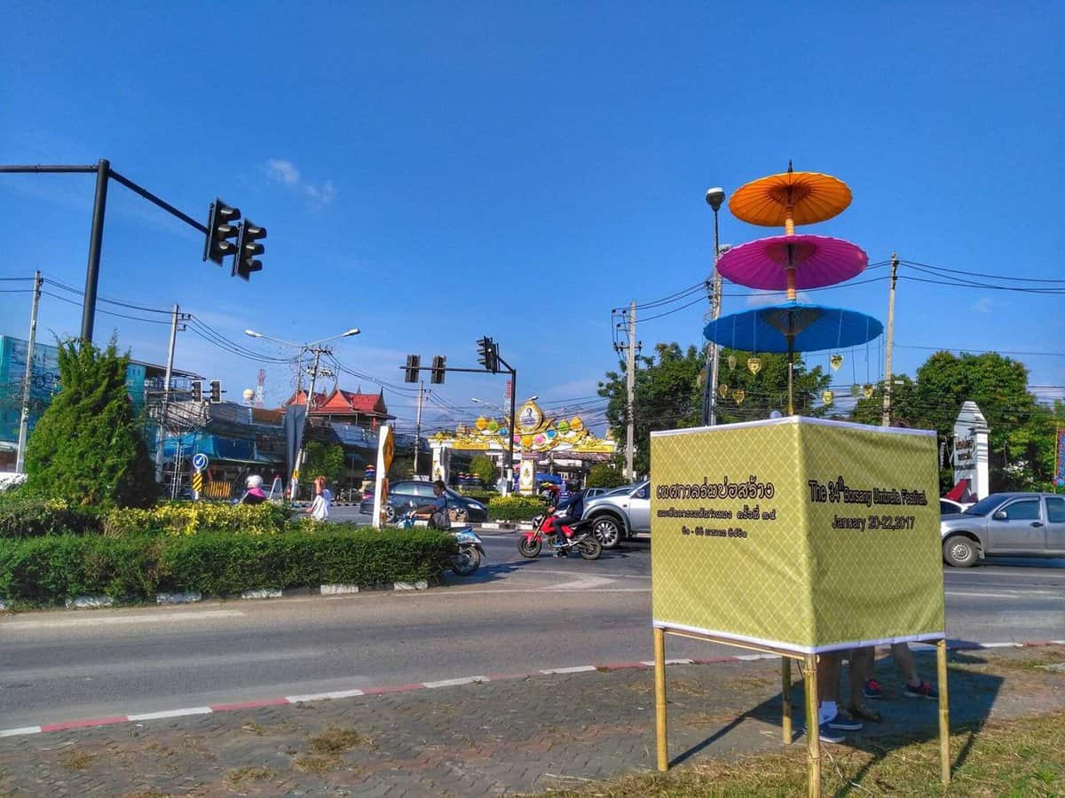 intersection at Bo Sang Village location in Chiang Mai, Thailand