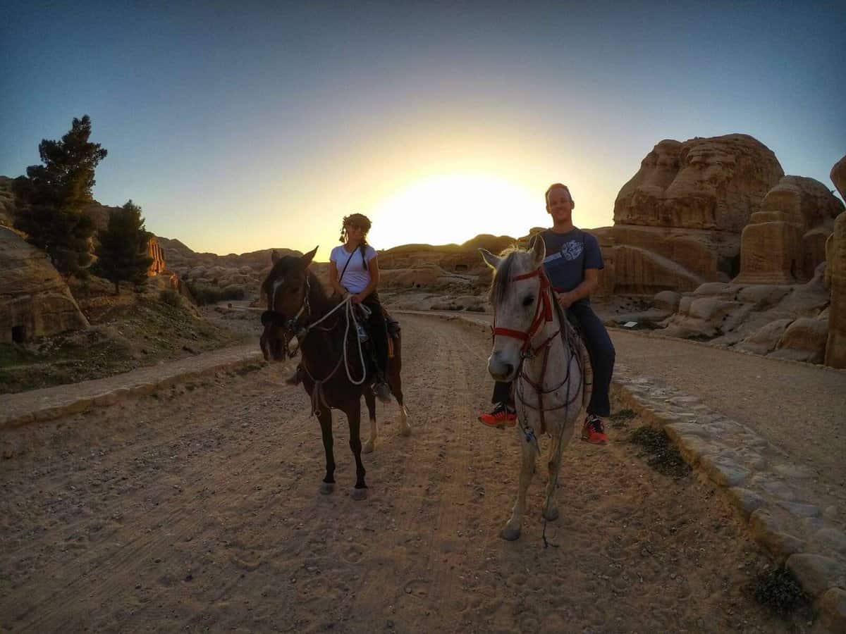 Visiting Petra Riding Horses Through The Siq
