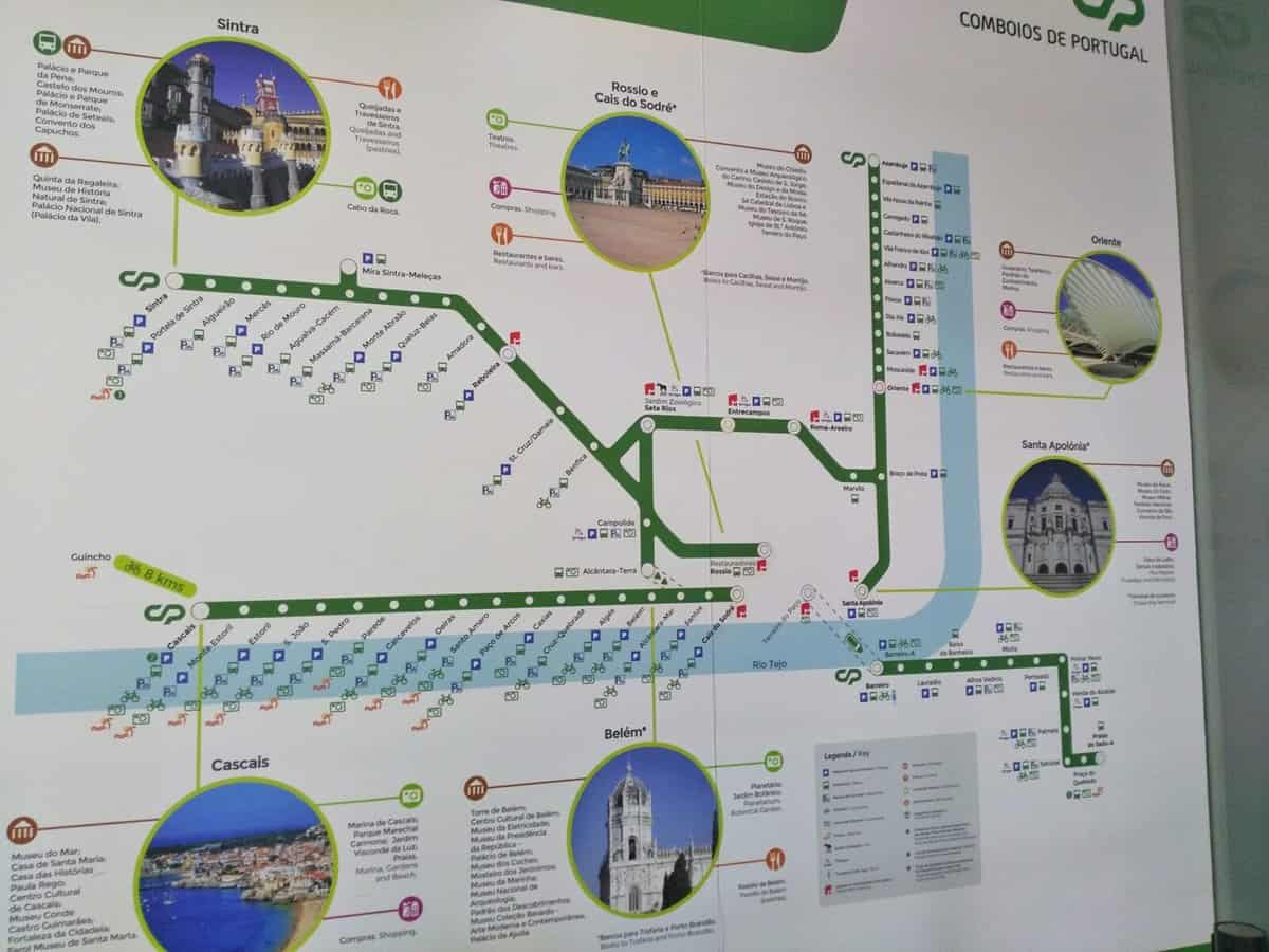 Day trip from Lisbon to Sintra - Train Map
