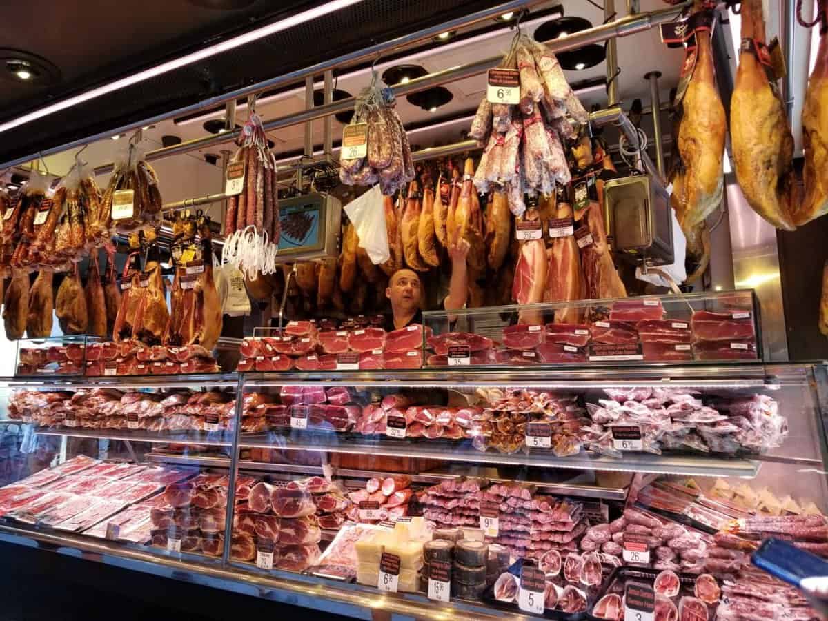 first time in Barcelona - La boqueria jamon