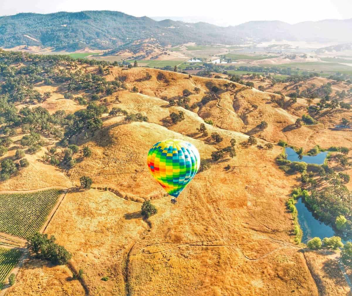 romantic getaways Northern California - Napa Hot Air Balloon Ride