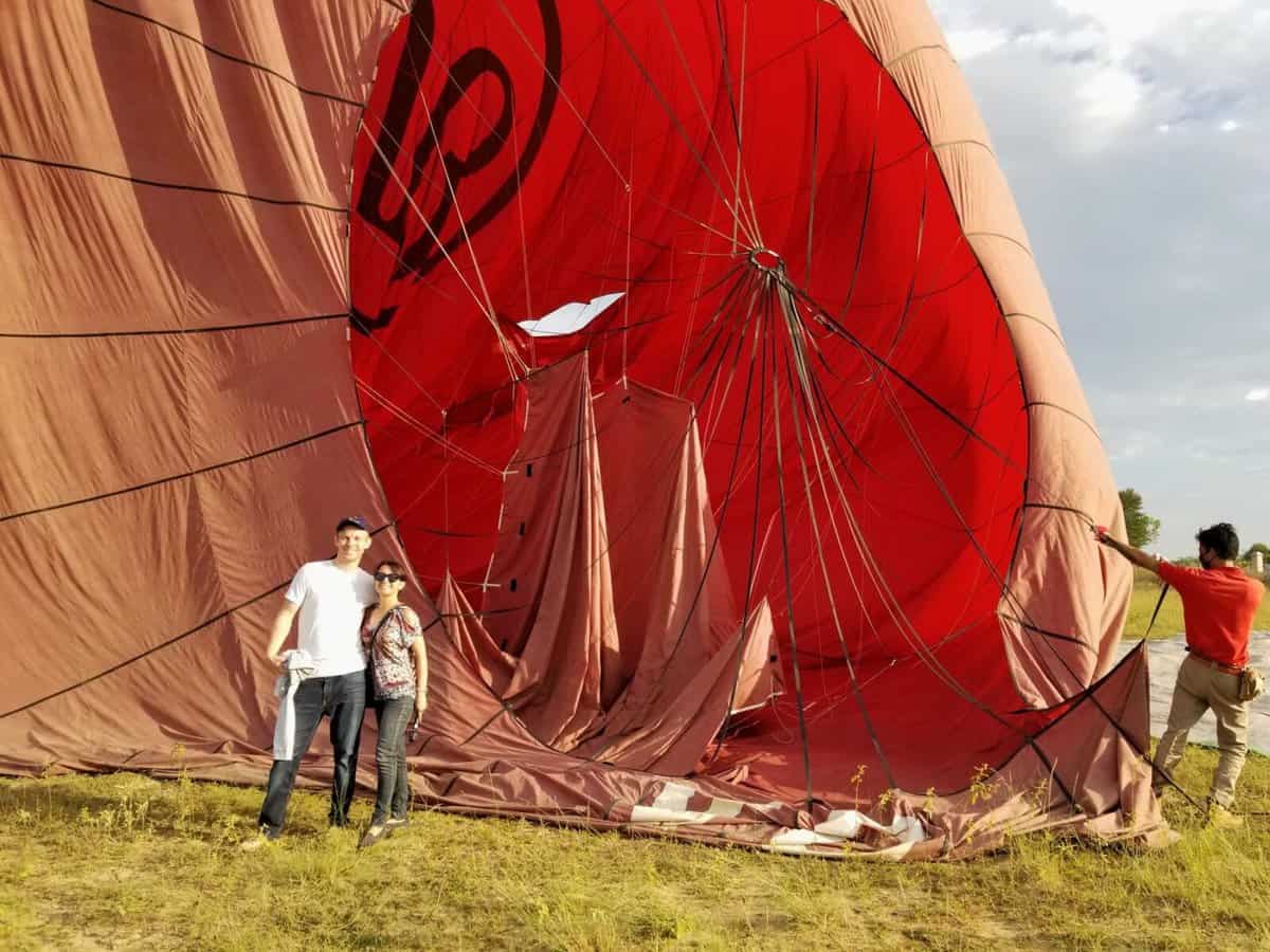 Bagan hot air balloon - after the ride