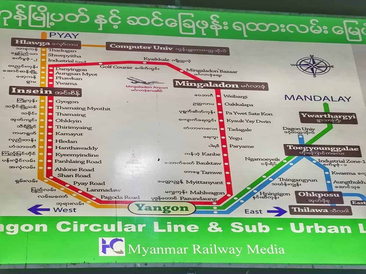 What to do in Yangon - circular train map