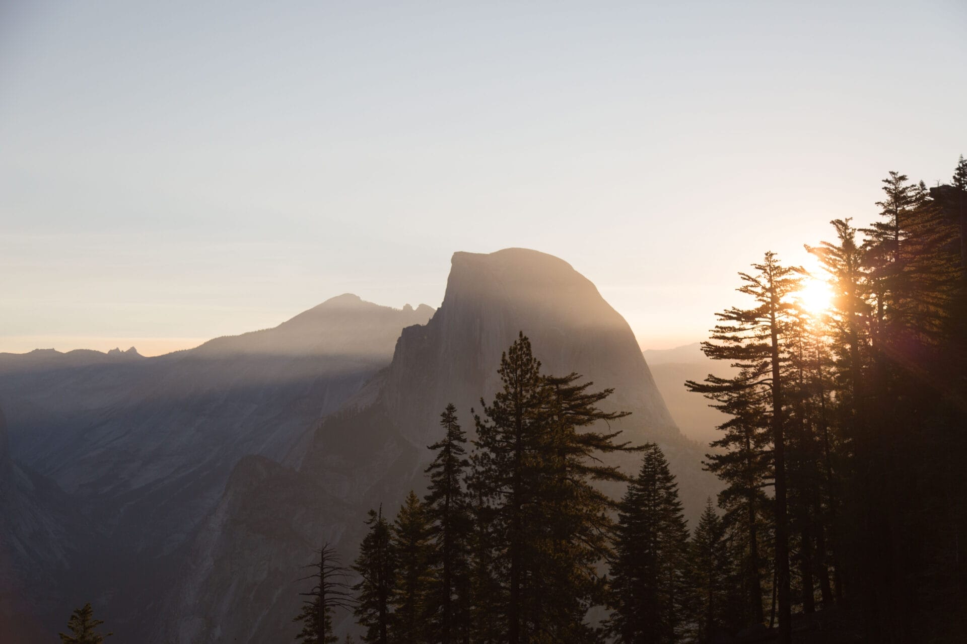 Sunset at Half Dome in Yosemite National Park
