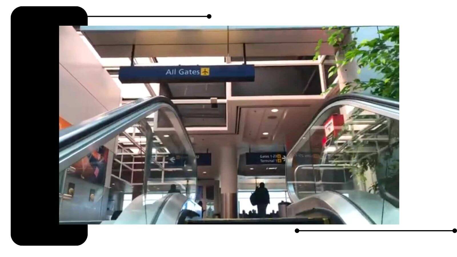 escalators at oakland airport