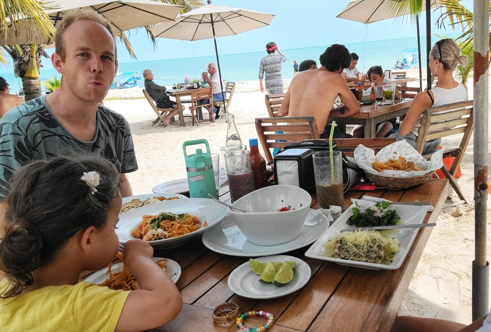 Celestun Mexico beach restaurant