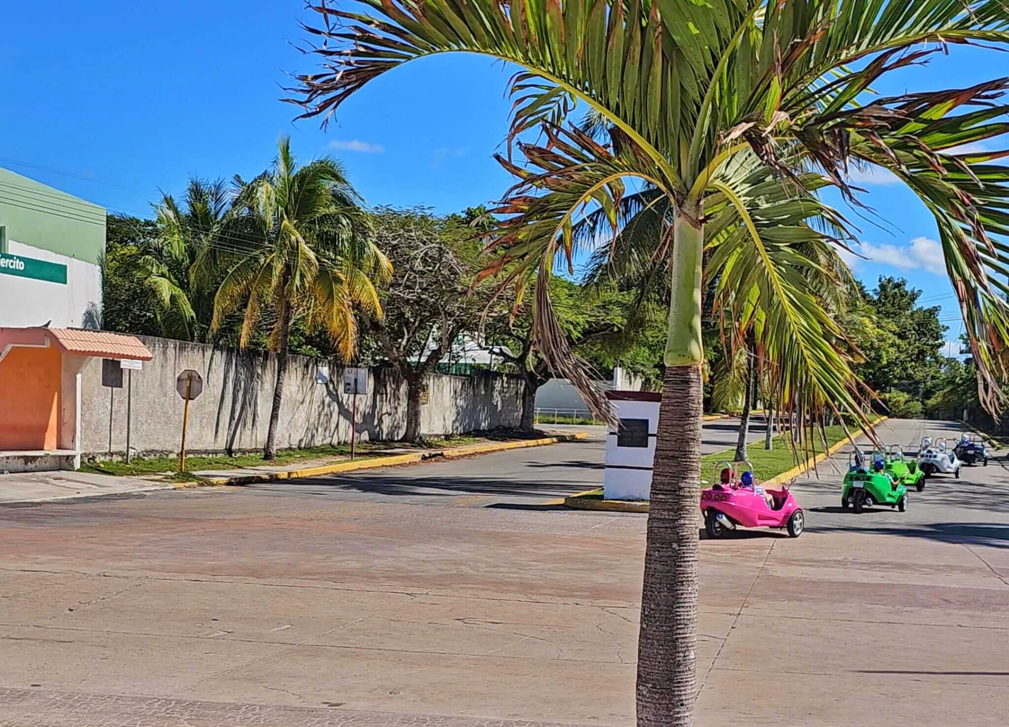 touring Cozumel Island on mini cars