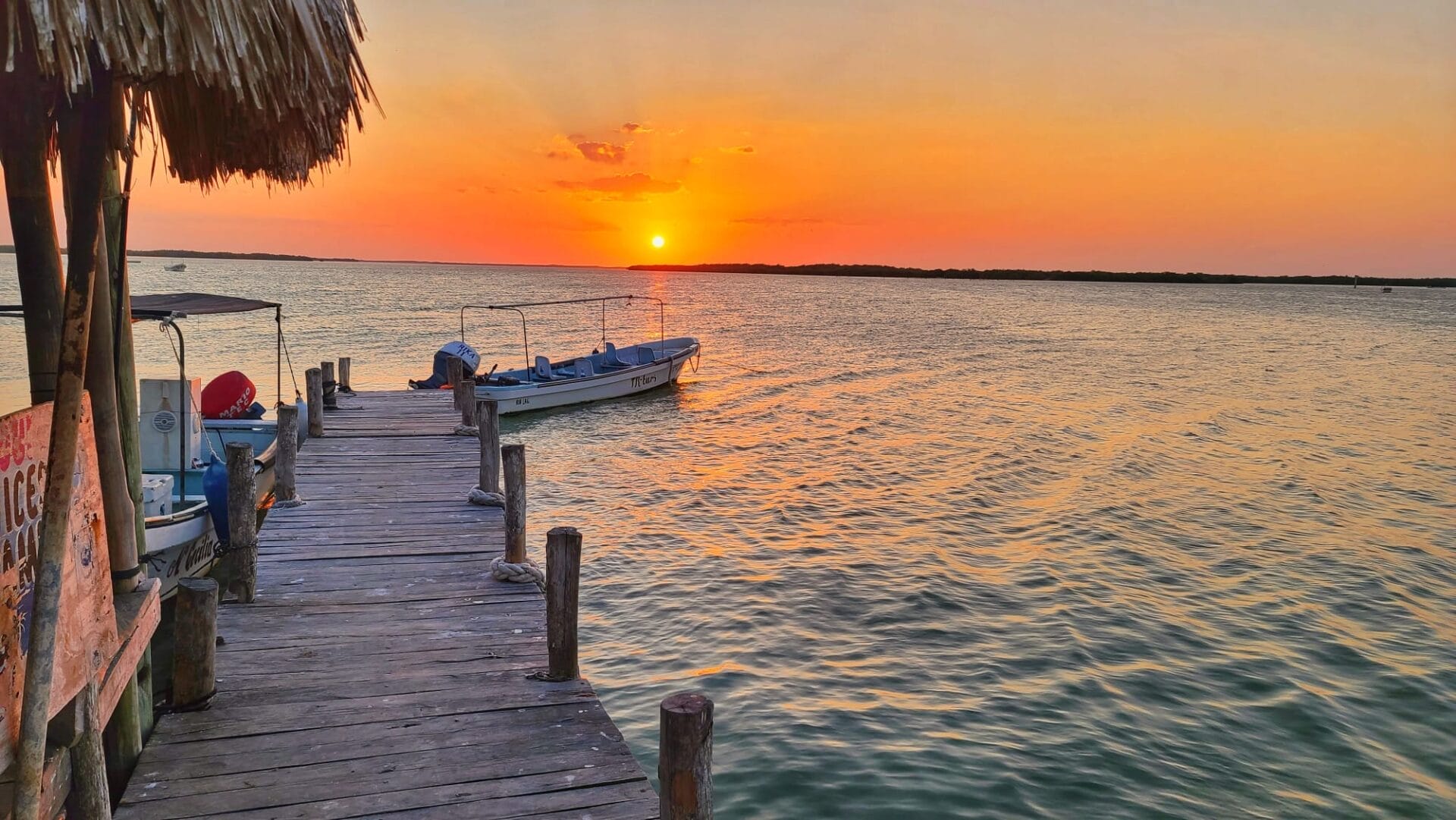 Rio Lagartos dock sunset