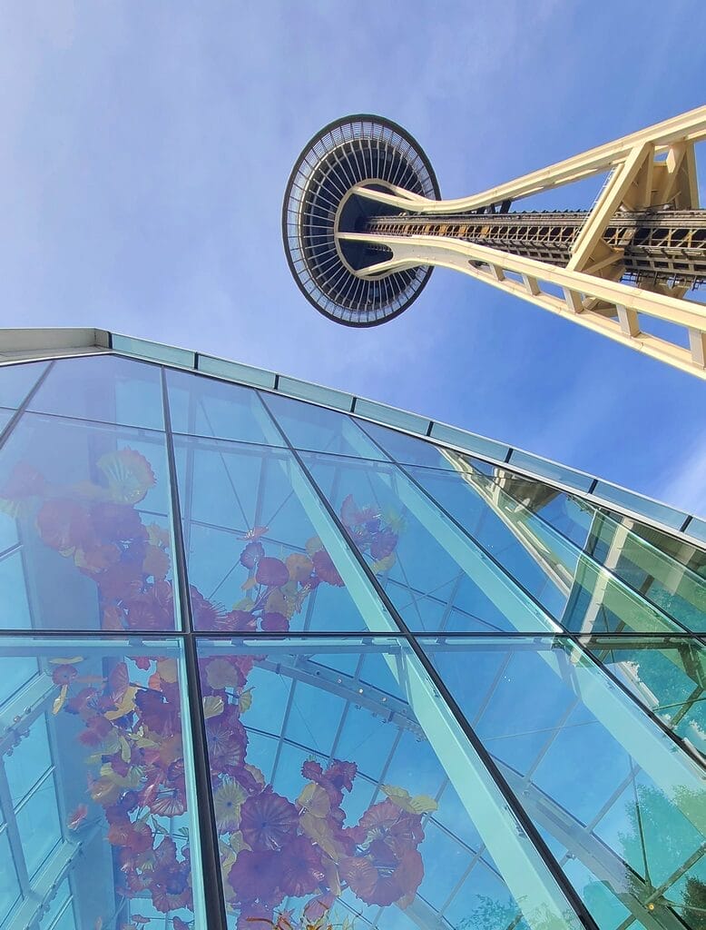 glass art museum and Space Needle - Seattle weekend trip