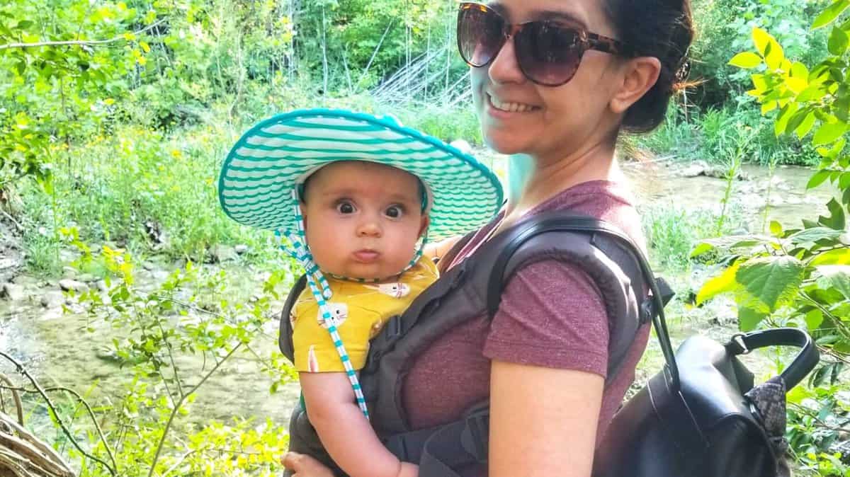 toddler and mom hike